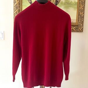 Paul Stuart Mens Vtg 100% pure cashmere mock neck burgundy red sweater Size XL